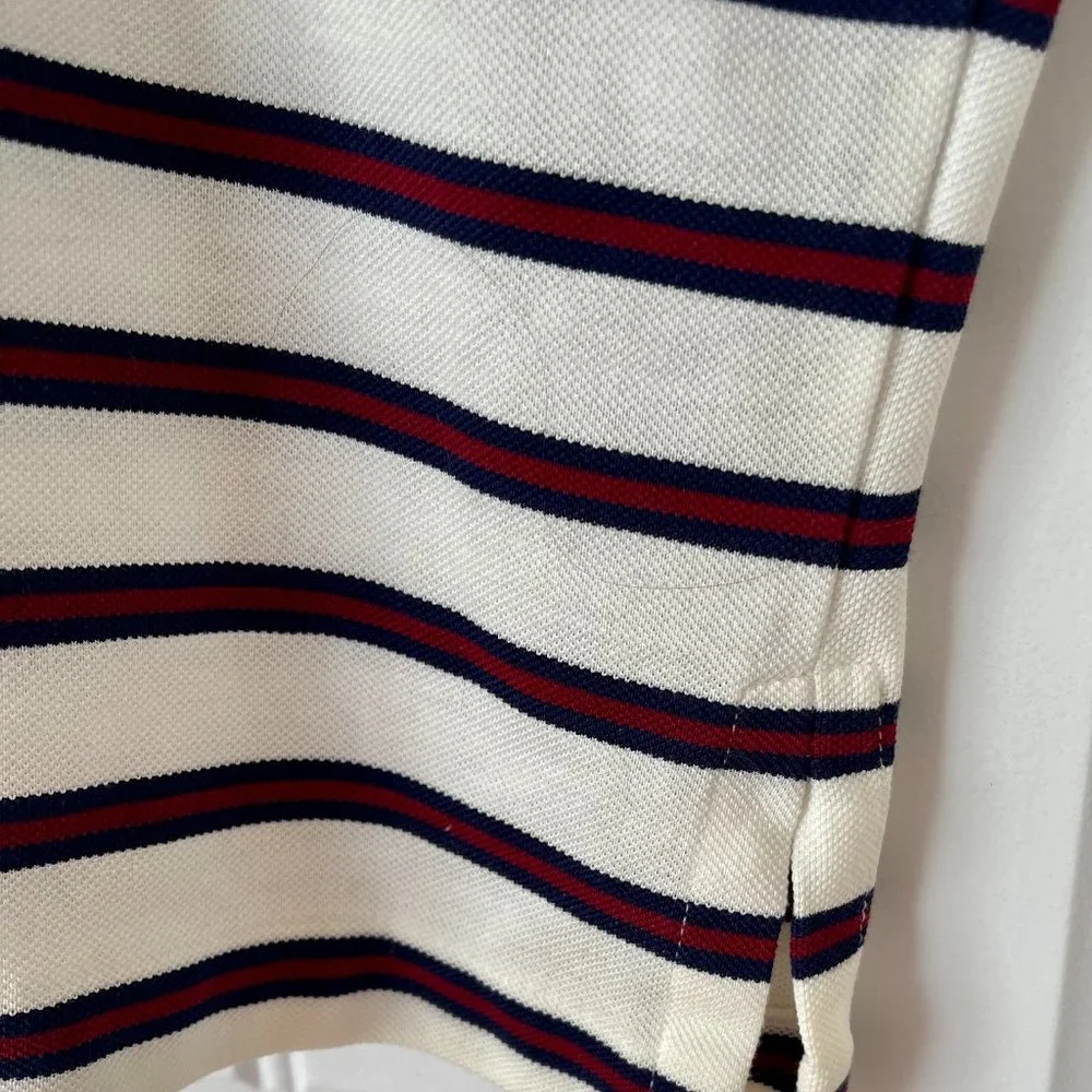 NWOT VTG Polo Ralph Lauren Pima Cotton Striped Polo Shirt White Blue Red 2XL